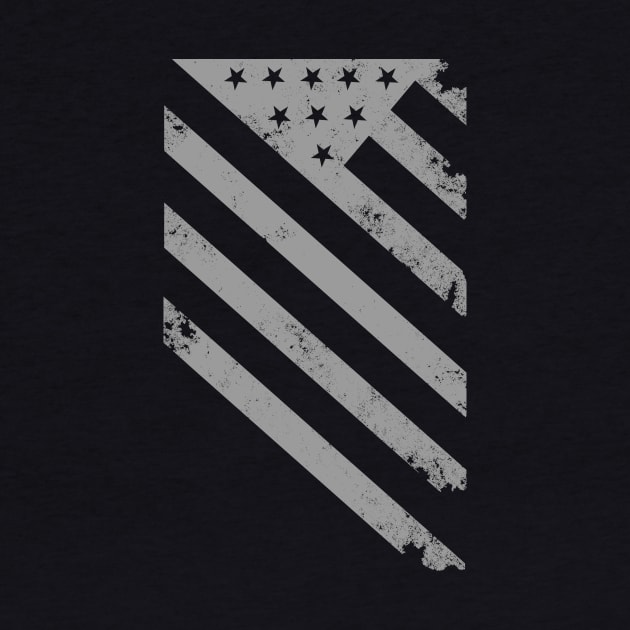 Gray Distressed American Diagonal Flag USA Patriotic by DazzlingApparel
